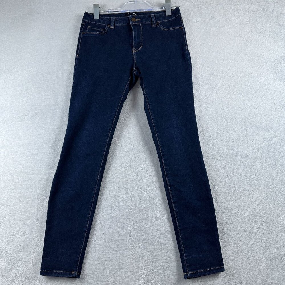 D Jeans Skinny Jeans Womens Size 6 Mid Rise Dark Wash Five Design Pockets Blue